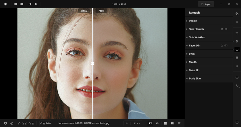 Before and after portrait at Aperty | Aperty How To
