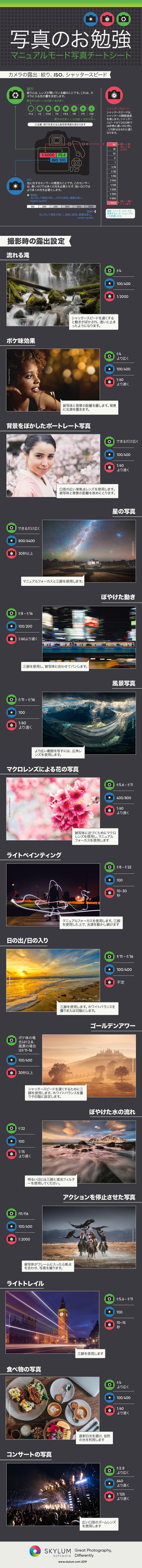 写真チートシート：マニュアルモードカメラ設定（インフォグラフィック） | Skylum Blog(2)