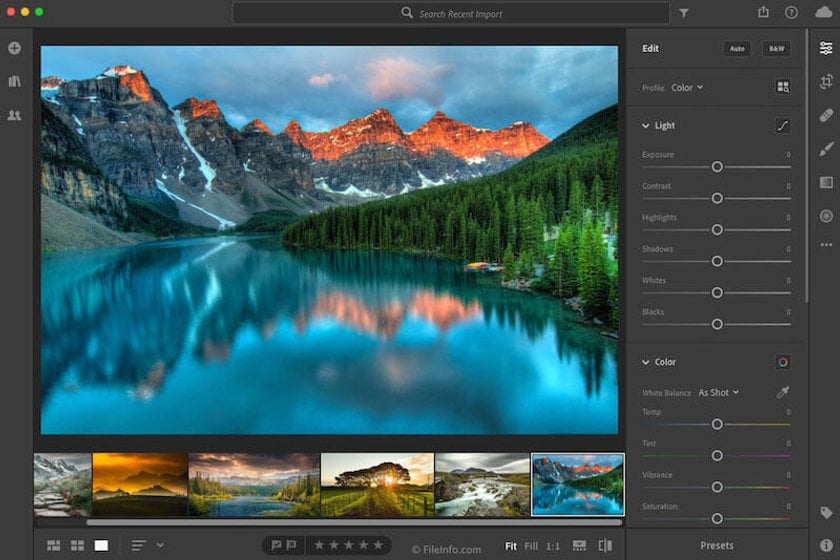 Lightroom (free trial) - best photo editing app for PC