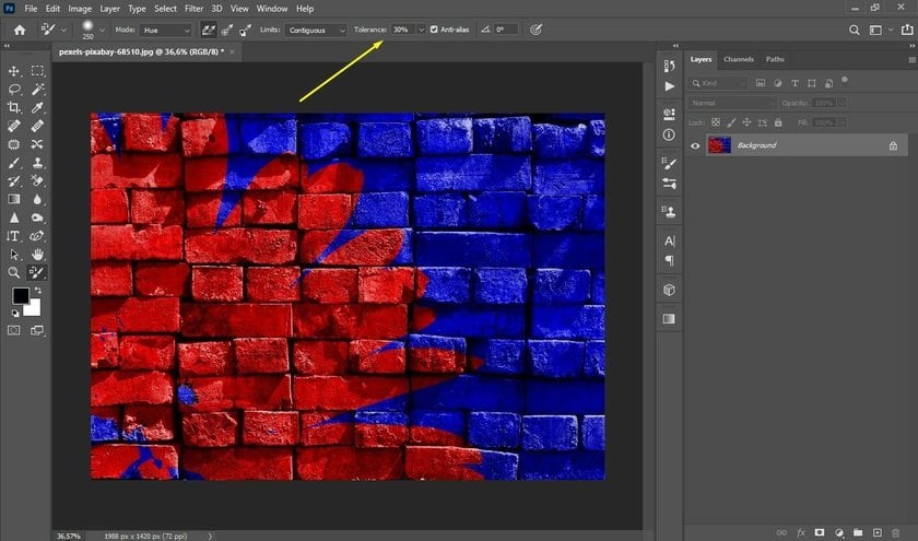 How to use color replacement tool: Photoshop tutorial 2024 Image5