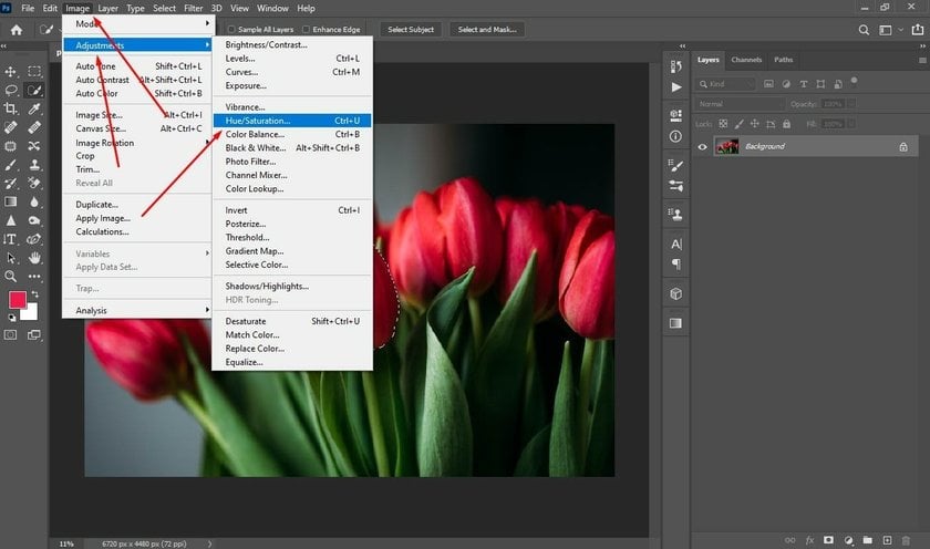 How to use color replacement tool: Photoshop tutorial 2024 Image13