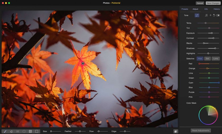Picktorial software de edición de fotos con funciones avanzadas para Mac