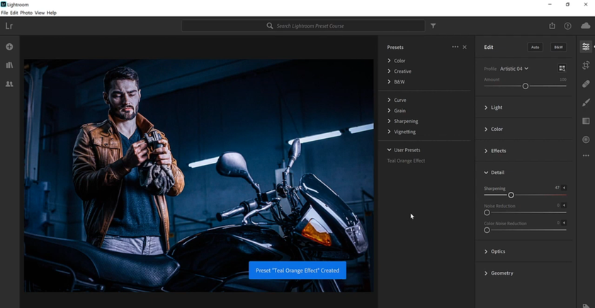 Your preset is visible in the list in Lightroom Cloud | Skylum How-to