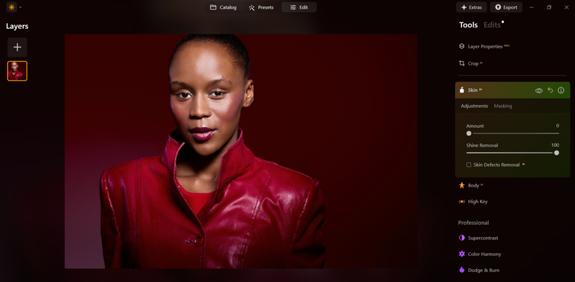 Shine Removal in Luminar Neo | Skylum How-to