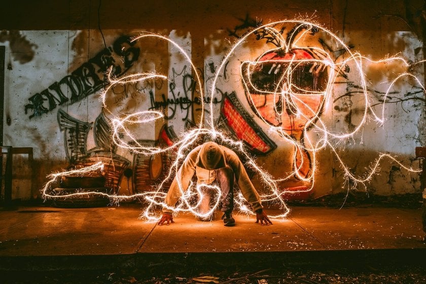 Photo of glowing graffiti | Skylum Blog