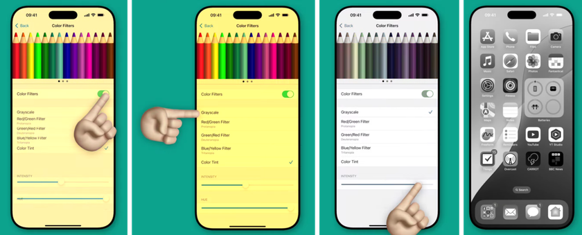 Setting up a black and white screen on an iPhone Part 2 | Skylum Blog