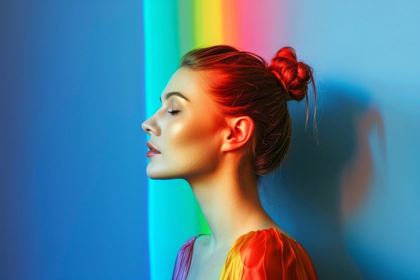 Portrait of a girl under neon light | Aperty Blog