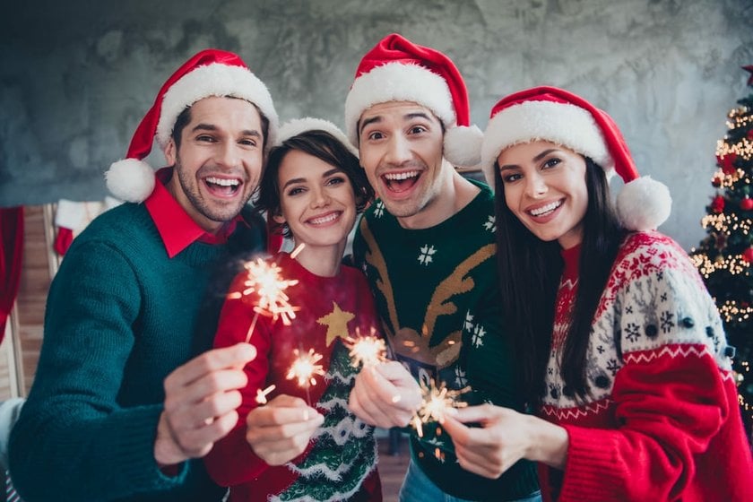 Cheerful Group in Funny Sweaters | Skylum Blog