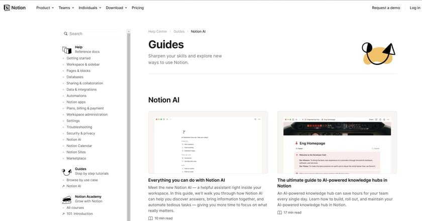 Screenshot of Notion AI Software | Skylum Blog