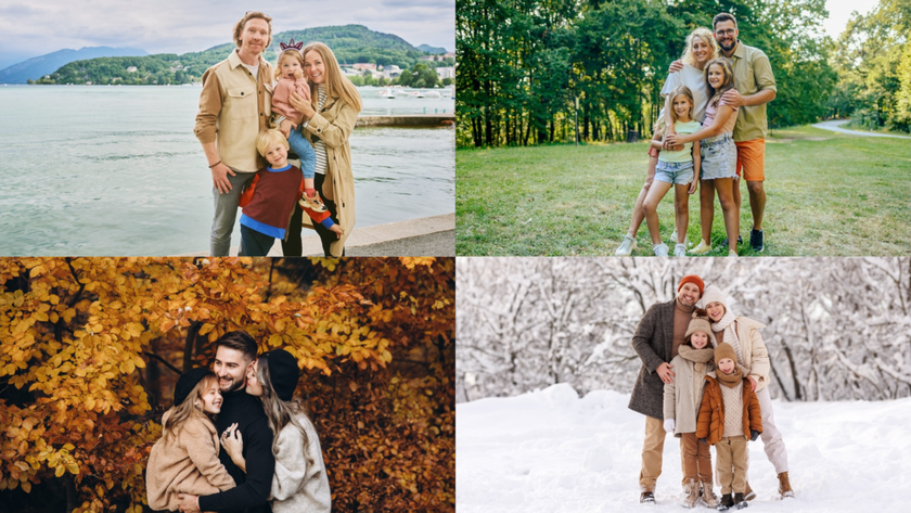 A collage of family portraits at different times of the year | Aperty Blog