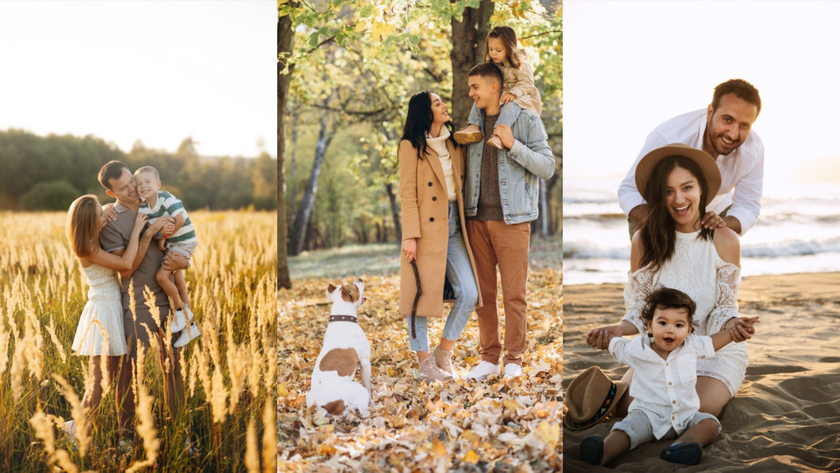 Portraits of families in a field park and on the beach | Aperty Blog