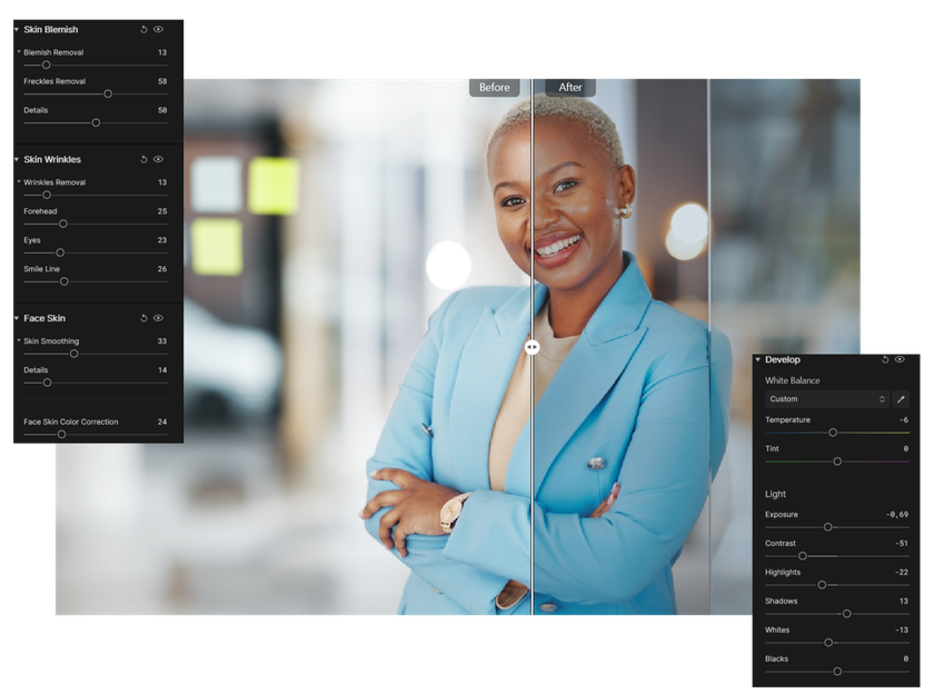 Editing a corporate portrait in Aperty | Aperty Blog