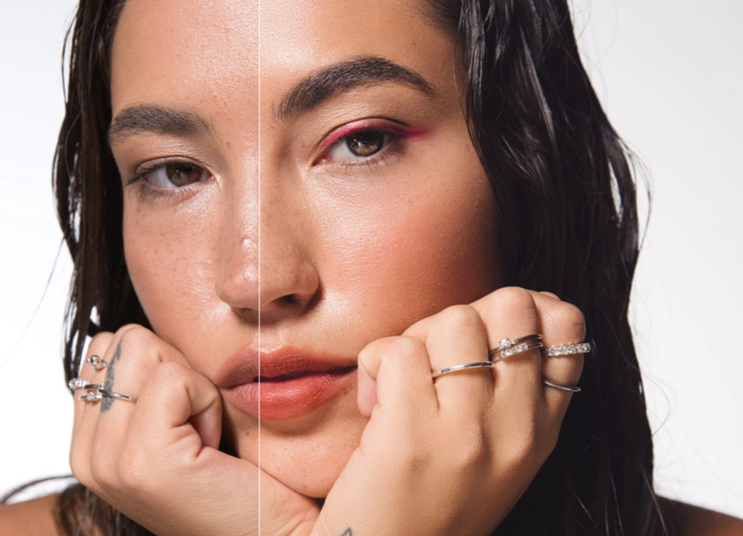 Before and after portrait editing with makeup | Aperty Blog