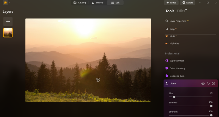 Clone process in Luminar Neo | Aperty How To