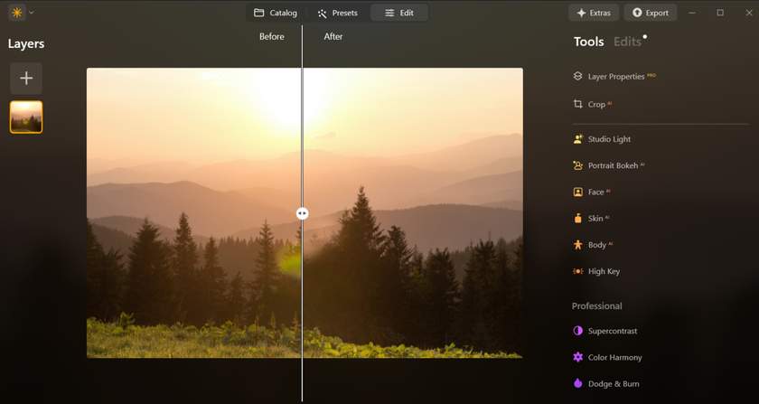 Clone in Luminar Neo before after | Aperty How To