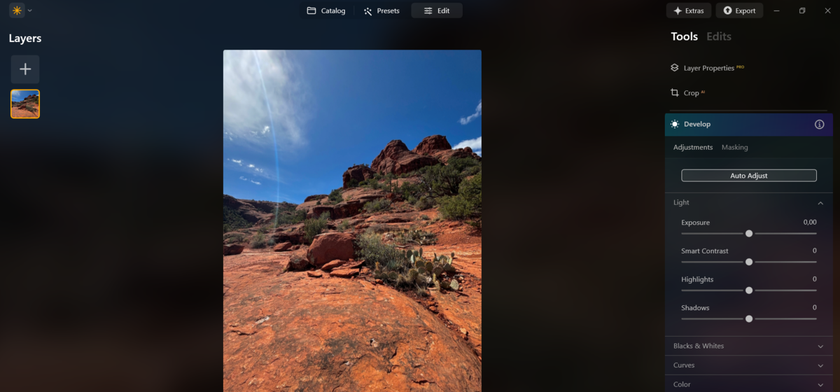 Develop in Luminar Neo before | Aperty How To