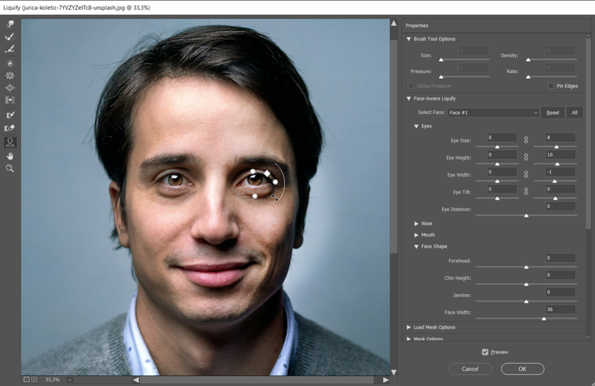 Correct Facial Asymmetry with Liquify Step 2 | Aperty How To