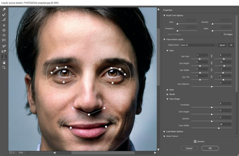 Correct Facial Asymmetry with Liquify Step 3 | Aperty How To