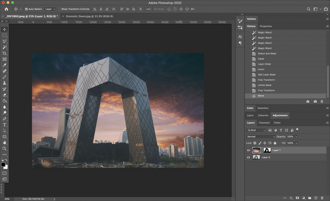 The easiest way to replace the sky with Photoshop and Luminar(23)