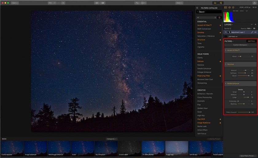 How to Edit Your Milky Way Photo with Luminar Image6