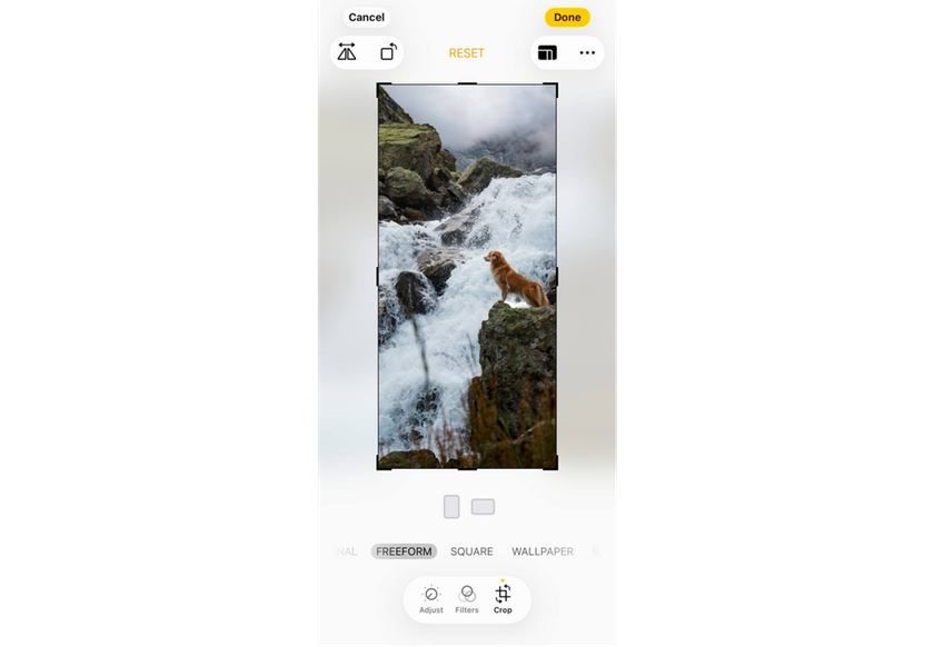 The Save button for cropped photos on an iPhone | Skylum How-to