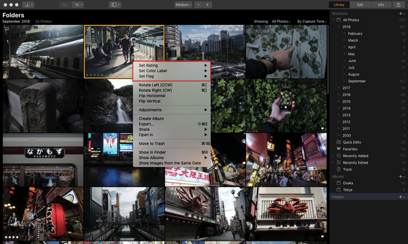 ライブラリ機能搭載Luminarでは写真にラベルや評価を付ける事が可能に(4)