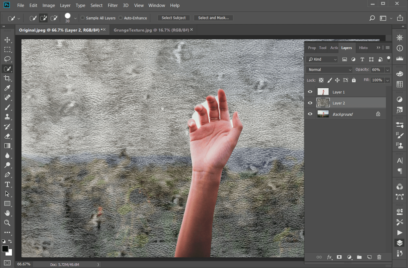 How To Apply A Grunge Texture To A Photo Background In Photoshop 