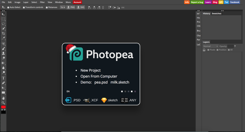 Photopea - free photo editor like photoshop