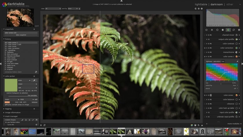 Darktable - free photo editing software for mac