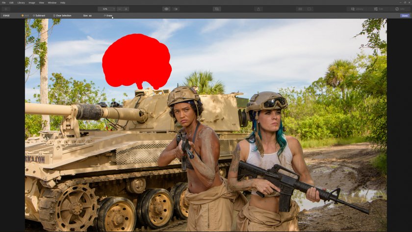 How to use the erase tool to edit distractions out of an image(5)