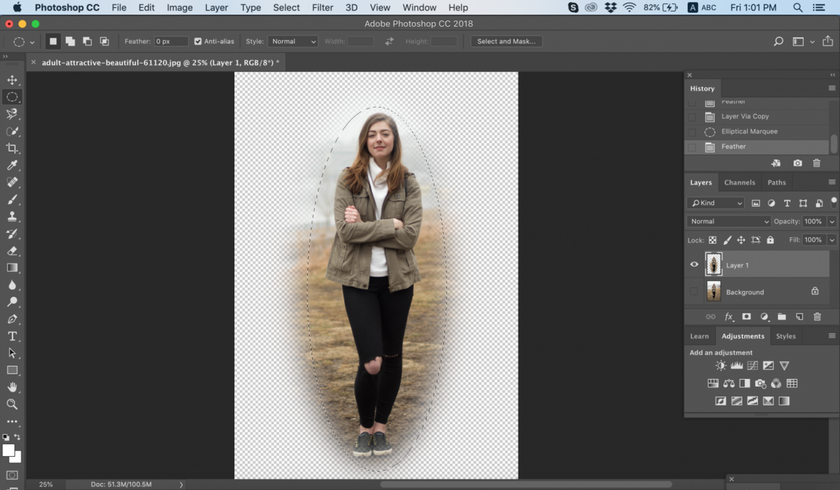 Photoshopのフェザーやその他のツールでエッジを滑らかにする方法 Image10