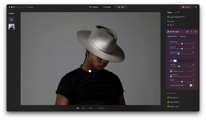 Luminar NEO: How To Use Studio Light Tool Image6
