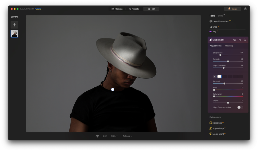 Luminar NEO: How To Use Studio Light Tool Image7