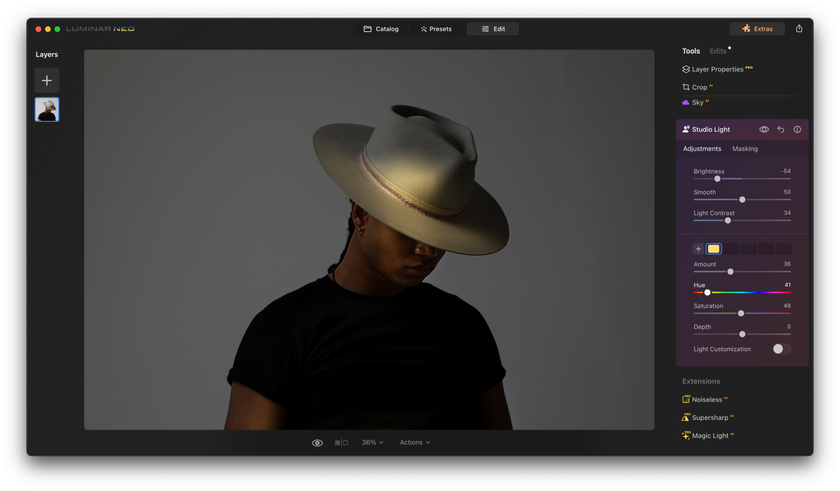 Luminar NEO: How To Use Studio Light Tool Image8