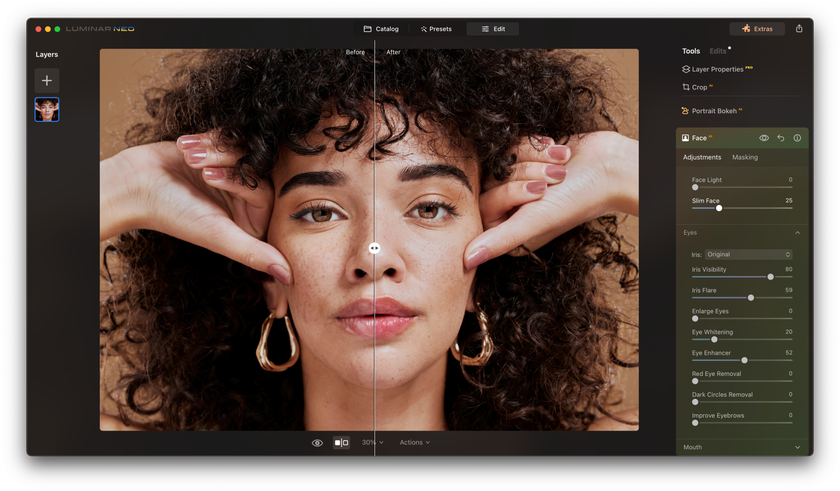 How to edit your beauty portraits Luminar Neo Image6