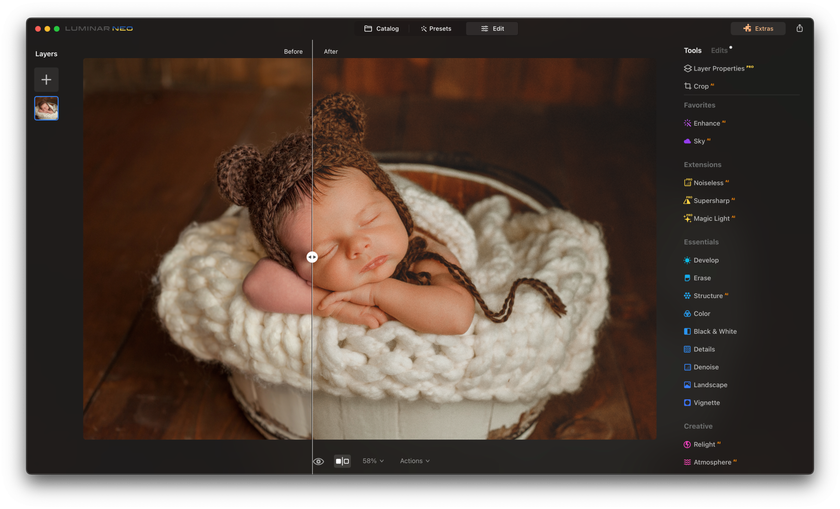 How To Edit Newborn Photos Using Luminar Neo Image5