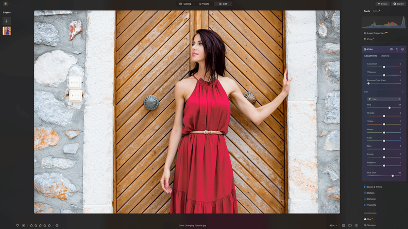 Beautiful Girl in a Red Dress Editing Process | Skylum Blog