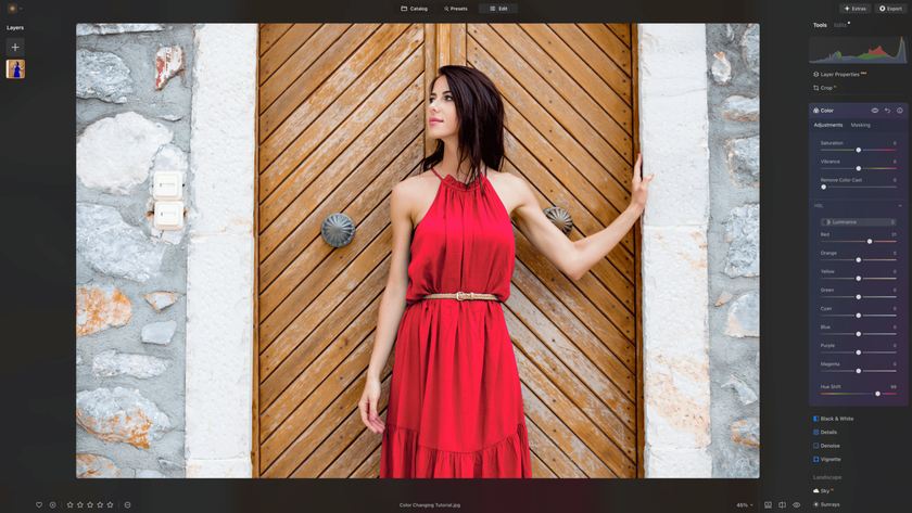 Modification of a Picture of a Girl Wearing a Red Dress | Skylum Blog