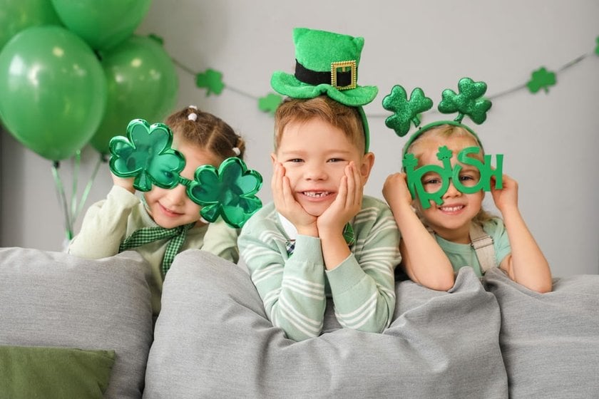 Group of Children with St. Patrick's Day Props | Skylum Blog