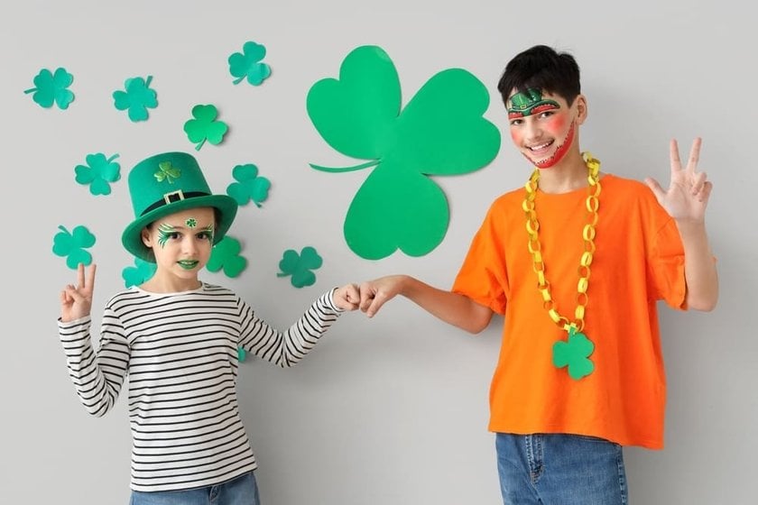 Children Posing Against a Handmade St. Patrick’s Day Backdrop | Skylum Blog