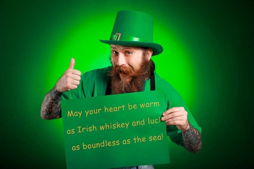 Man Holding a St. Patrick’s Day Greeting | Skylum Blog