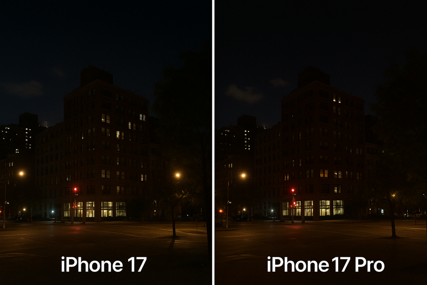 Night city photo for comparison iPhone 17 and 17 pro | Skylum Blog