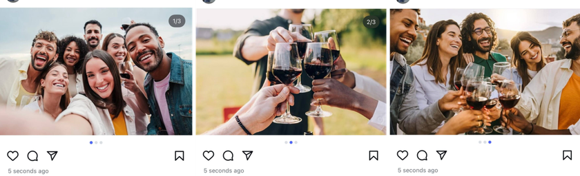 A series of photos of friends on Instagram | Skylum Blog