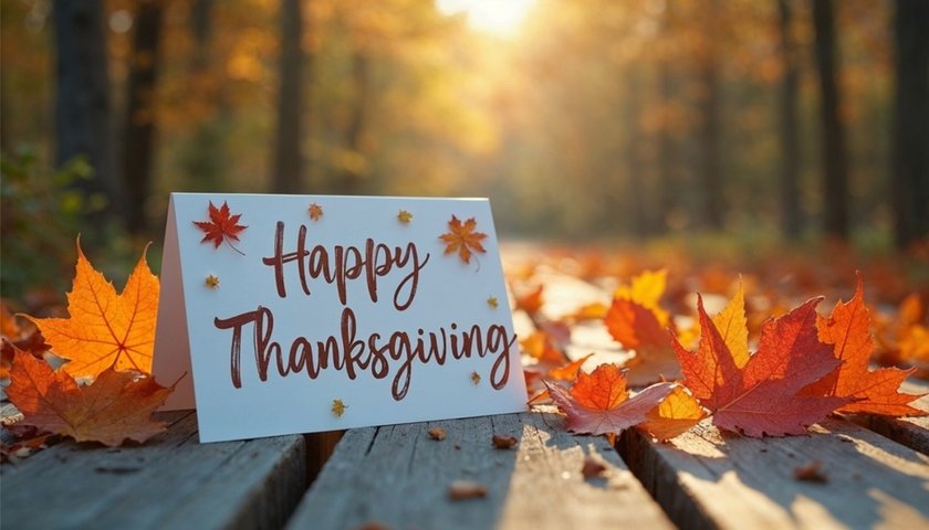 Thanksgiving card with foliage | Skylum Blog