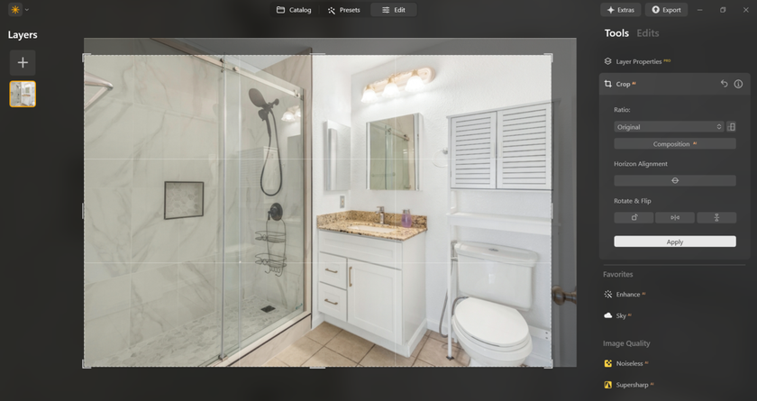 Crop a photo of a bathroom in Luminar Neo | Skylum Blog
