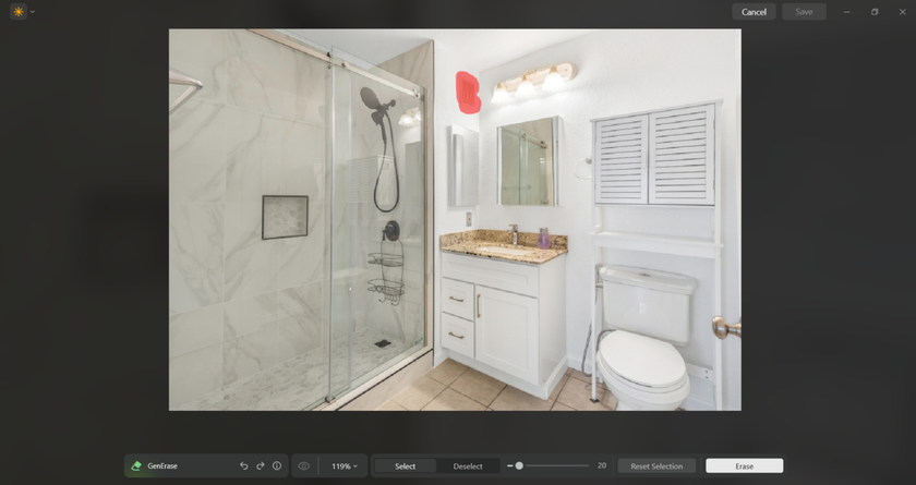 Gen Erase in Luminar Neo before | Skylum Blog