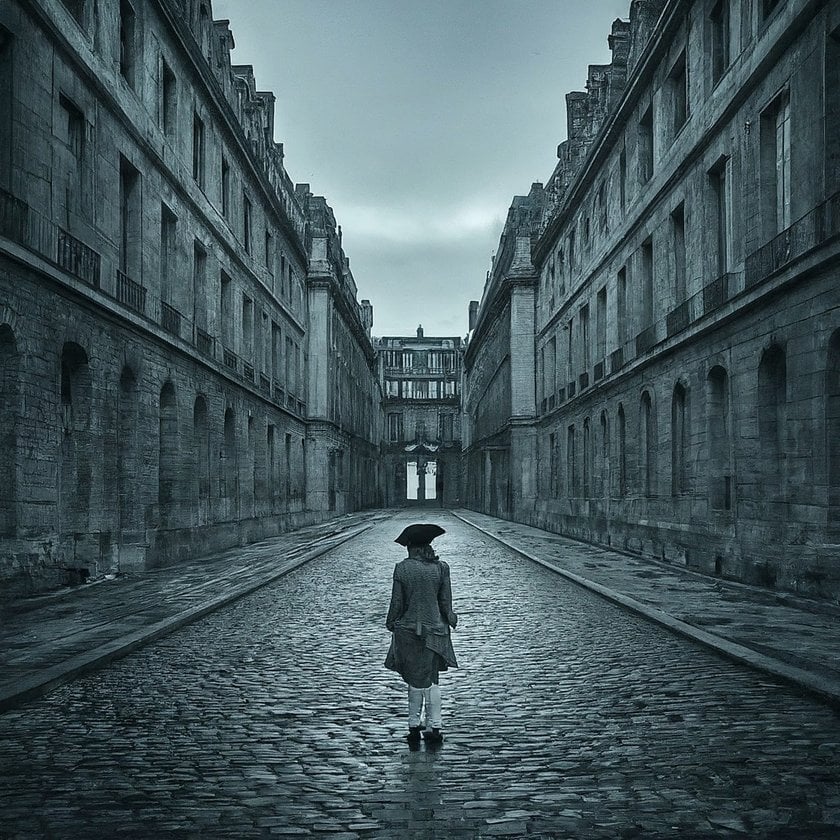 An old photo of a man against the backdrop of a city in AI | Skylum Blog