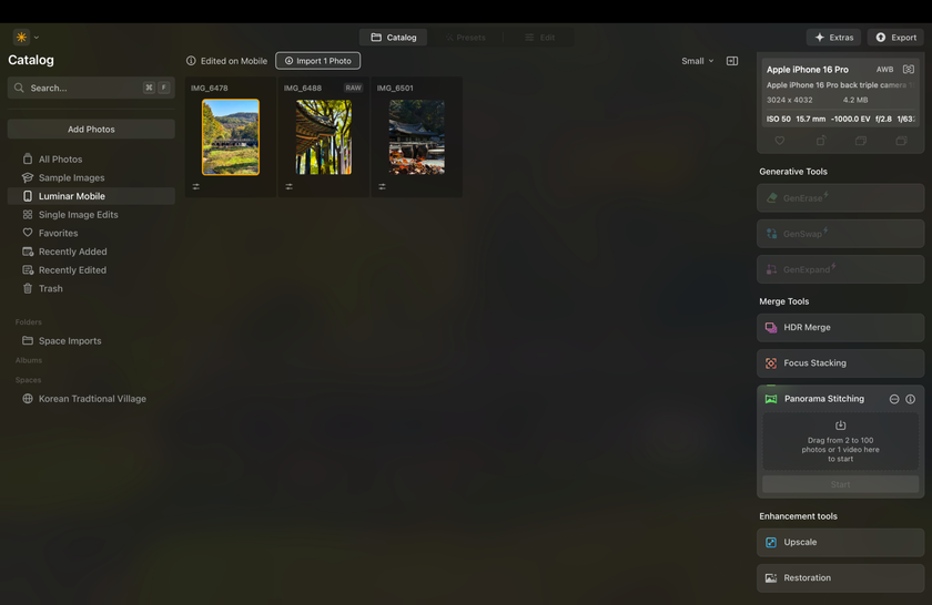 Imported photos into Luminar Neo | Skylum How-to