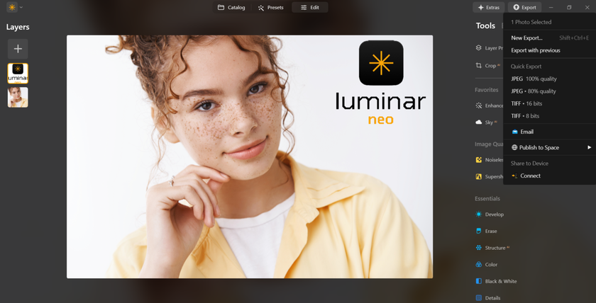 Save and export your branded image in Luminar Neo | Skylum How-to