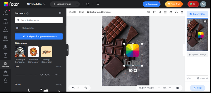 Drag the logo onto the image in Fotor | Skylum How-to